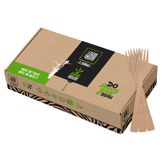 100% Natural Eco-Friendly Bamboo Forks - Pack of 300